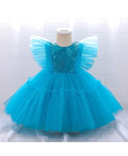 فستان حفلة الفراشة من دي دانيلا - أزرق