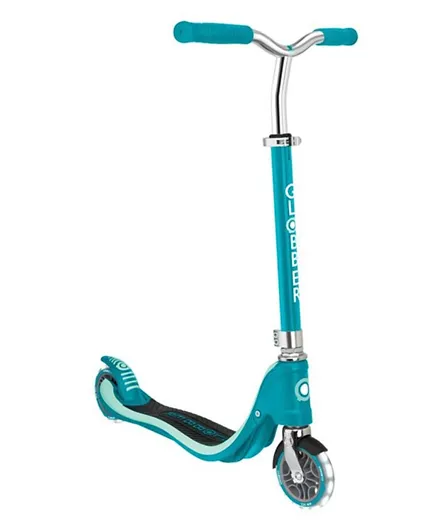 Globber Flow 125 Lights 2 Wheel Scooter For Kids And Teens - Teal