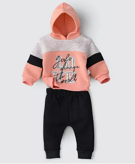 Babyqlo 2Pc Hooded Pajama Winter Sets - Peach