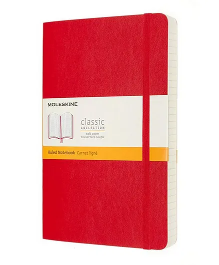 Moleskine Classic Expanded Ruled Paper Notebook -  Scarlet Red