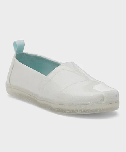 تومز - حذاء اسبادريل ألبارجاتا اللامع - أبيض