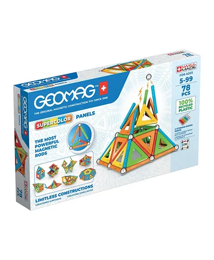 Geomag Supercolor Recycled Panels Construction Set - 78 Pieces