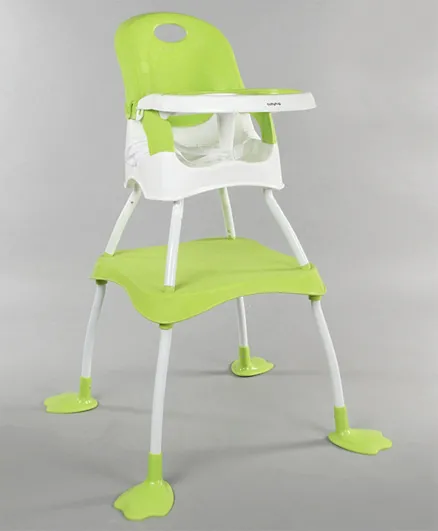 Babyhug Urban 4 in 1 High Chair  with Anti-Slip Base - Green and White
