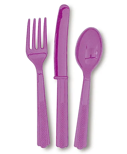Unique Pretty Purple Cutlery - Pack of 18