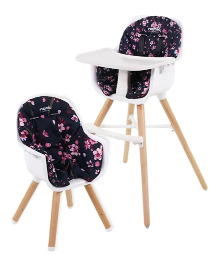 Nania Paulette 2-in-1 High Chair With Reversible Cushion - Cherry