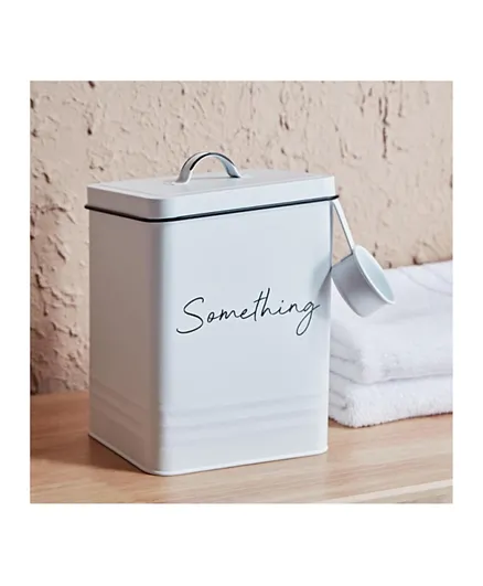 HomeBox Vintage Washing Powder Storage Box with Lid and Scoop