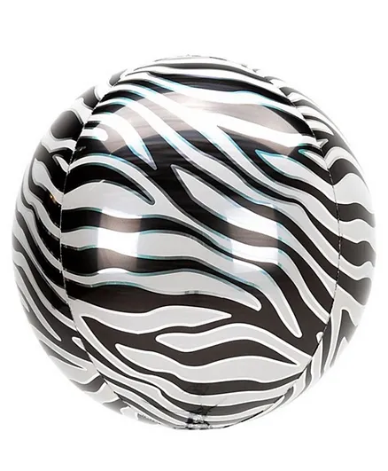 Amscan Orbs Zebra Print Balloon - White