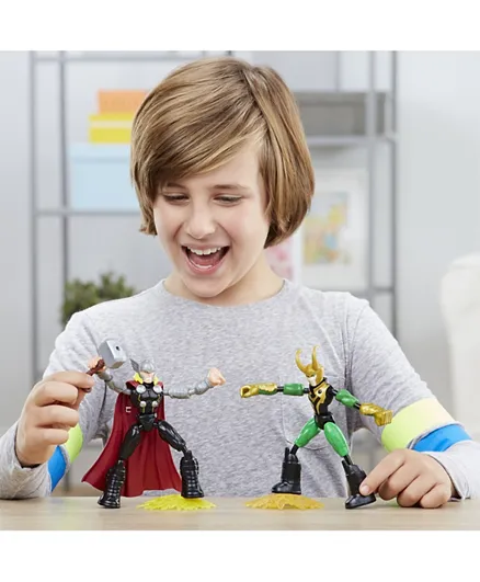 Marvel Avengers Bend and Flex Thor Vs. Loki Action Figure Toys - 6 Inch