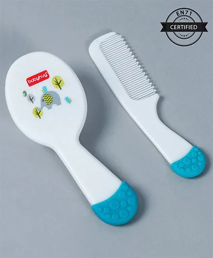 Babyhug Ergo Grip  Hair Brush and Comb Grooming Set - Blue