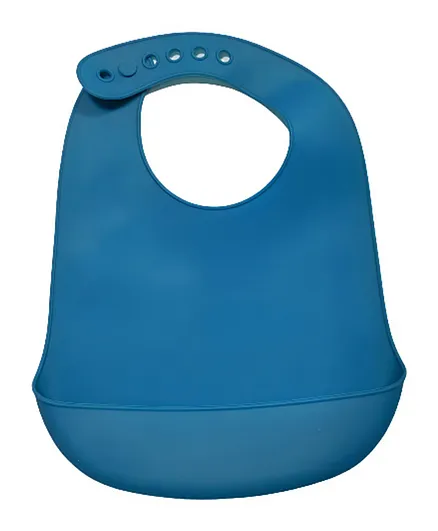 Factory Price Skylar Pocketed Silicone Bib- Blue