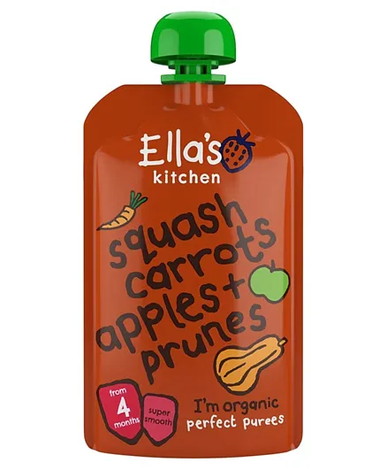 Ella's Kitchen Organic Butternut Squash Carrots Apples + Prunes - 120g
