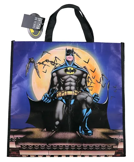 حقيبة تسوق قابلة للطي وإعادة الاستخدام من دي سي كوميكس بتصميم باتمان - أزرق