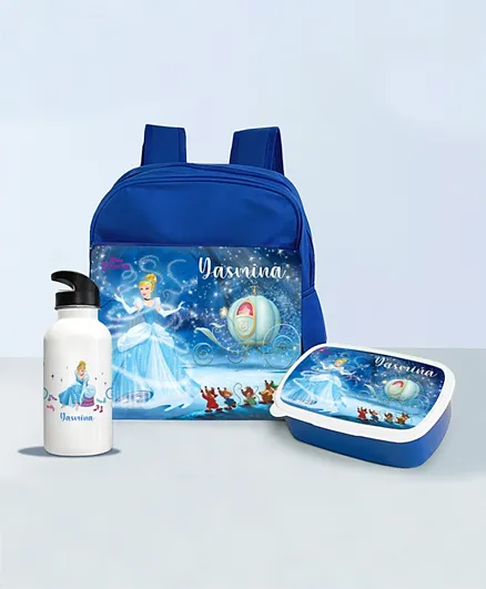 Essmak Disney Cinderella Personalized Backpack Set  - 11 Inches
