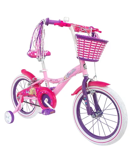 سبارتان - دراجة  ماتيل باربي الوردية (سلة غير متضمنة) - 16 بوصة