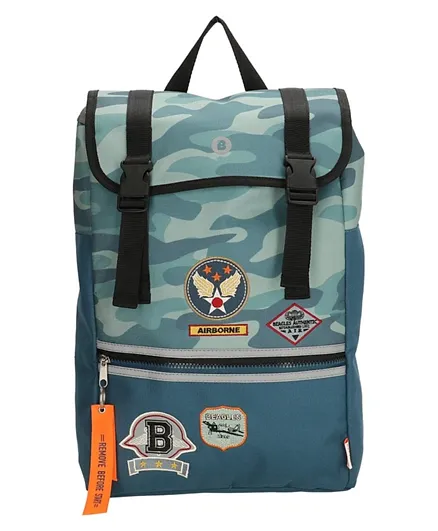 Beagles Camouflage Airforce Flap Backpack Blue - 15 Inches