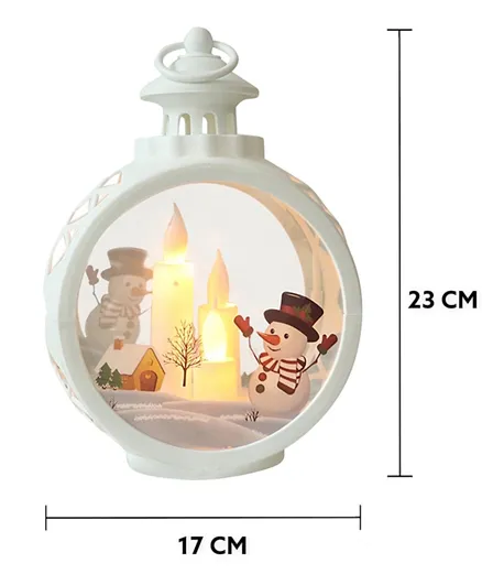 Highland Christmas Candle Lantern With LED Light - White