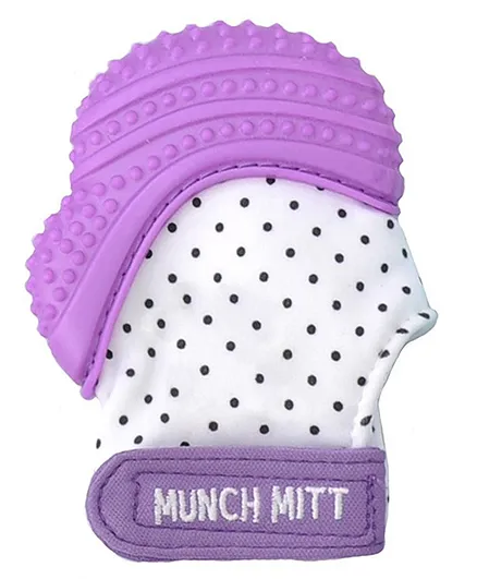 Munch Mitt Teething Glove Polka Dot- Purple