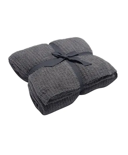 Barefoot Dreams Cozychiz Ribbed Bed Blanket - Graphite