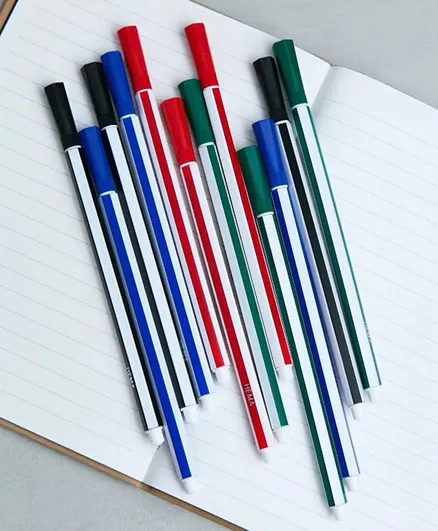 قلم فاينلينرز Va الأسود والأزرق والأخضر والأحمر - 12 قطعة