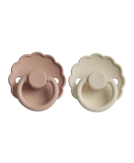 FRIGG Daisy Silicone Baby Pacifier 2-Pack Blush/Cream - Size 2