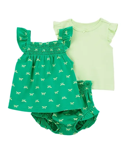 Carter's 3-Piece Butterfly Little Shorts Set - Green