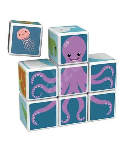 Geomag Printed Sea Animals Magicube With Cards - 11 Pieces