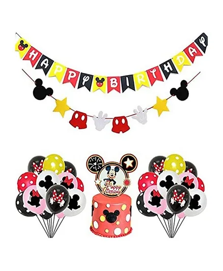Brain Giggles Mickey and Minnie Mouse Theme Birthday Decoration Kit