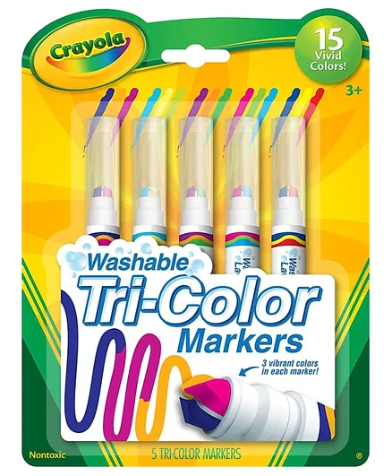 Crayola 5 Washable Tri-Color Markers