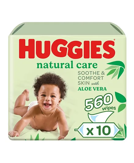 Huggies Natural Care Aloe Vera Baby Wipes - 560 Pieces