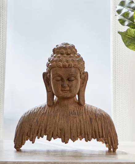 HomeBox Sym Natural Look Buddha Bust Figurine
