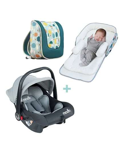 حاملة الرضع مون ترافالو لسرير الأطفال وحقيبة الظهر السفرية - أخضر