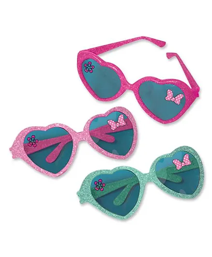 نظارات بارتي سنتر ميني ماوس لامعة على شكل قلب - عبوة من 6 نظارات