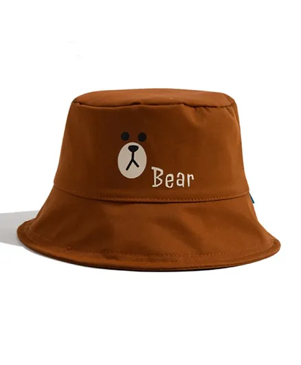 قبعة ذا جيرل كاب مطبوع عليها دب - بني