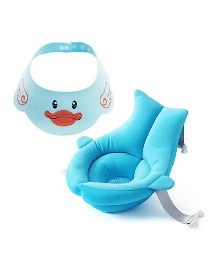 ستار بيبيز - مقعد استحمام الأطفال مع قبعة استحمام للأطفال مجاناً - أزرق