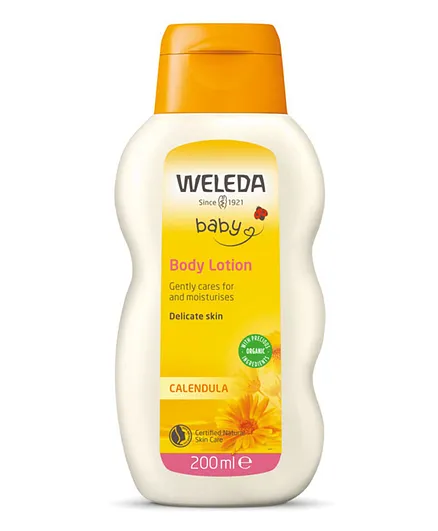 Weleda Calendula Baby Body Lotion, Moisturizing & Gentle Formula, 200mL for Infants 0+ Months