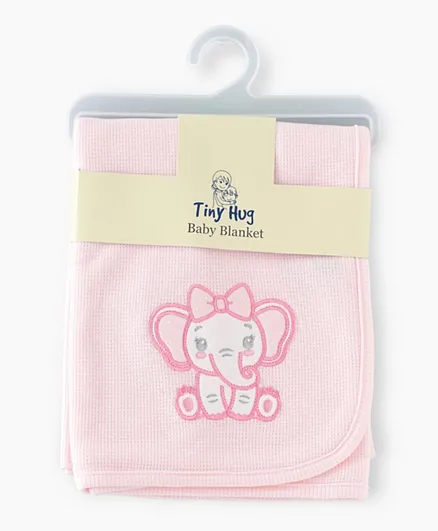 Tiny Hug Baby Thermal Blanket - Pink Elephant