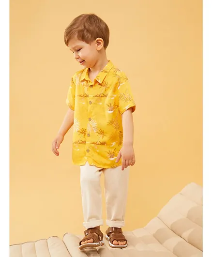 إل سي وايكيكي قميص مطبوع - أصفر