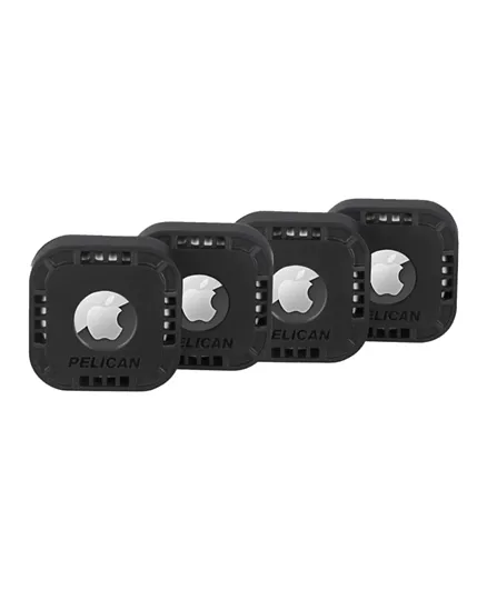 Pelican Protector Sticker Mount Case For AirTag Devices Black - Pack Of 4