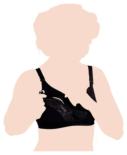 Carriwell Lace Drop Cup Nursing Bra - Black