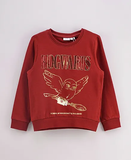 Name It Harry Potter Print Sweatshirt - Spiced Apple
