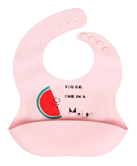 Little Angel Baby Printed Silicone Bib - Pink