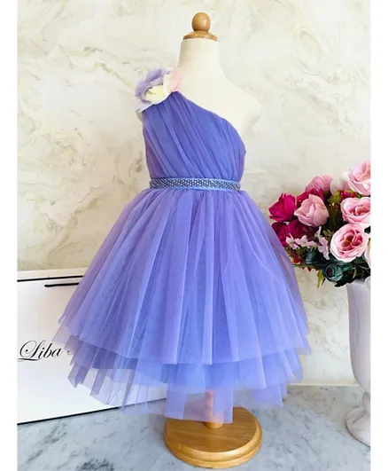 Liba Fashion Hazel Beautiful One Shoulder Party Dress - Lilac