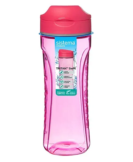 زجاجة سويفت من سيستيما مصنوعة من التريتان لون وردي - 600 مل