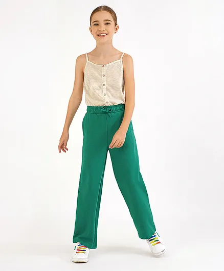 Only Kids Elastic Waist Wide Pants - Lush Meadow