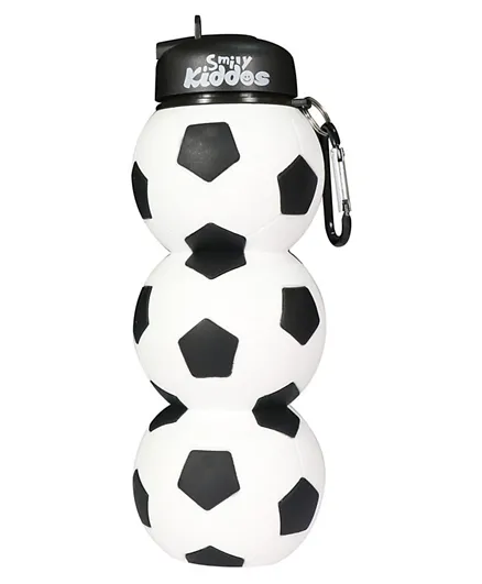 Smily Kiddos Silicone Football Water Bottle Black and White  - 500ml