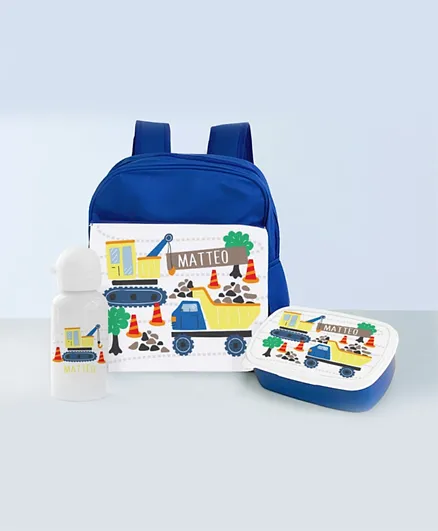 Essmak Construction Crazy Personalized Backpack Set - 11 Inches