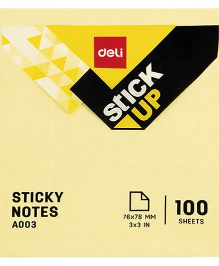 Deli Sticky Notes Yellow - 100 Sheets