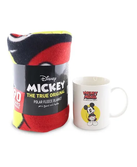 Disney Mickey Polar Fleece Blanket + Mug Set