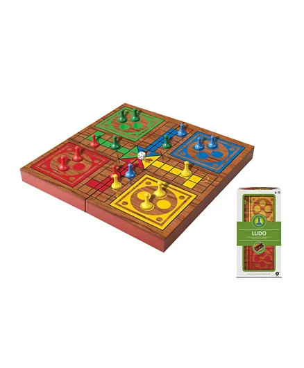 مجموعة ألعاب اللوح المغناطيسية مع قطع لودو الخشبية من ما - 2 إلى 4 لاعبين
