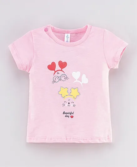 Kookie Kids Half Sleeves T-Shirt - Pink